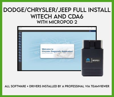 Jeep Dodge chrysler wiTech and CDA6 with MicroPod 2 (2001-2022)