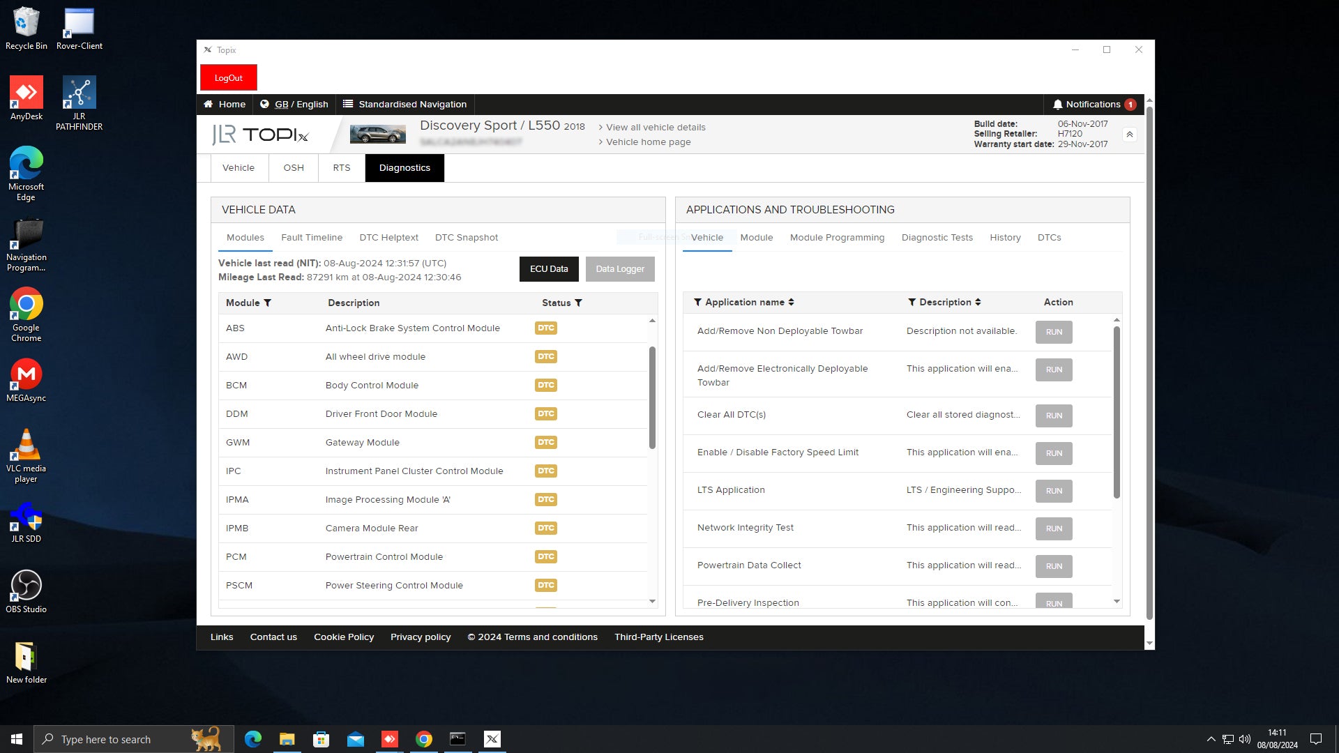 JLR Dealer Access | TOPIX Cloud Portal | CodeKrew